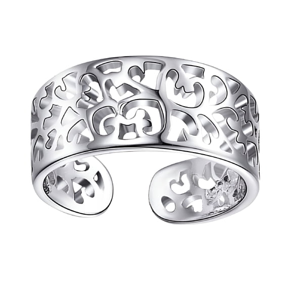 DESIGNICE 1Pc Creative Toe Ring Female Male Finger Ring Adjustable Ring Gift (Silver)