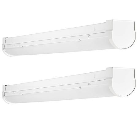 Luxrite 2FT Slim Linear LED Shop Light Fixture, 17W, 3000K (Soft White), 1800 Lumens, Damp Rated, LED Garage Ceiling Light Fixture, 120-277V, ETL Listed - Perfect for Garage and Shed Lighting