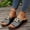Black, variant on Fnooota Womens Flat Sandals, Platform Open Toe Slip On Beach Summer Shoes Sandals White Size 9
