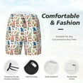 thumbnail image 3 of Yiaed Barbecue Gnomes Print Mens Swim Trunks Bathing Suit Compression Liner Beach Swim Shorts Swimwear Quick Dry Zipper Pocket No-Chafing Board Short-X-Large, 3 of 6