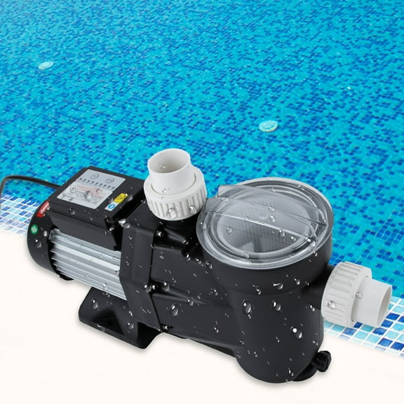 Pool Pump with Timer Floor Mount Black 1100W 1.5 HP Ground Pool Pump, Powerful Self Primming Swimming Pool Pumps