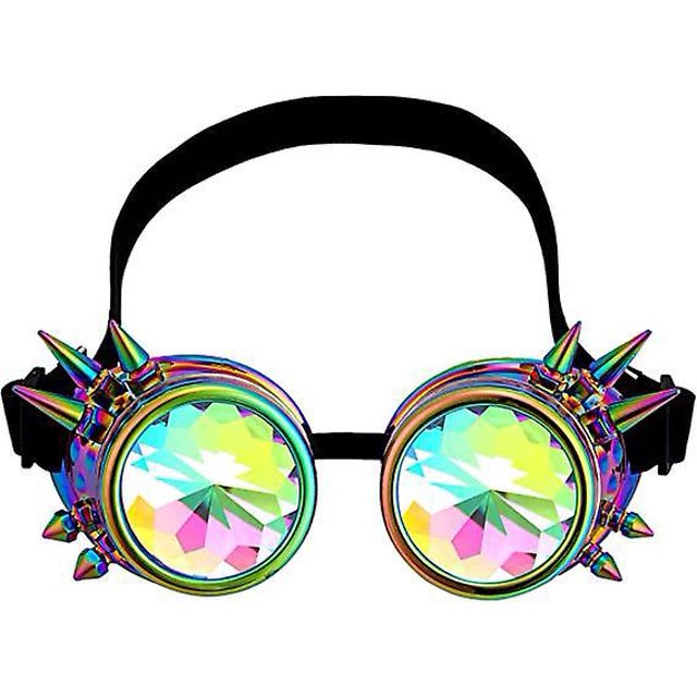 lunettes Kalidoscopio Cristal Arc-en-ciel Lunettes Steampunk Lunettes De Soudage Lunettes Punk Cosplay