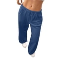 thumbnail image 2 of Nestiefly Wide Leg Sweatpants Women Low Rise Baggy Sweatpants Y2K Drawstring Cotton Lounge Pants Womens Fall Fashion 2026 Navy M, 2 of 7