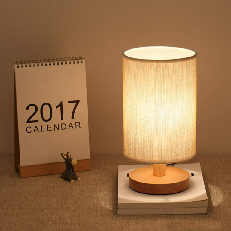 Wood Bedside Lamp Warm White 40W Bulb Minimalist Novelty Romantic Table  Lights