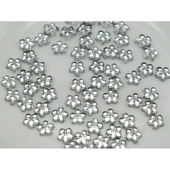 U8MO 500 Clear Flatback Flower Rhinestone Gem 8mm DIY Embellishments Bow Center