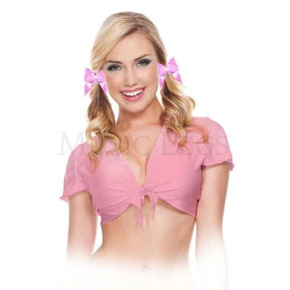 Sky Hosiery 25076-DOLLPINKM-L Womens Tie Front Top Costumes, Doll Pink - Medium & Large