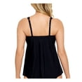 thumbnail image 2 of SWIM SOLUTIONS Women's Black Pleated Adjustable Scoop Neck Tankini Swimsuit Top 8, 2 of 2