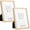 Gold-5x7 (2PK), variant on Green 5x7'' Metal Picture Frame Set Of 2 With Acid Free Mat For 4x6'' Advanced Wavy Border Design Real Glpanel Anding Desktop Disp