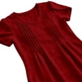 thumbnail image 5 of XIAONU Pleated V-Neck Dress for Women Short Sleeve Summer Daily Casual Short Dress, 5 of 6