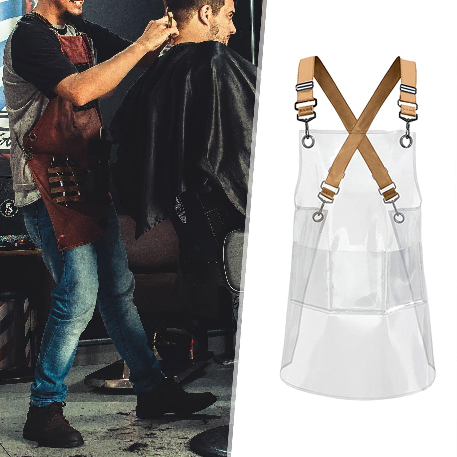 Fiocias Transparent Apron Hair Stylist Apron Gardening Chef Apron with Pocket for Flower Yellow 80cm