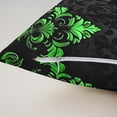 thumbnail image 2 of Manfei Victorian Damask Cushion Covers for Sofa, Vintage Baroque Floral Throw Pillow Covers for Bed, 20x20, Black Green Throw Pillow Covers, Breathable Bedroom Decor, 2 of 5