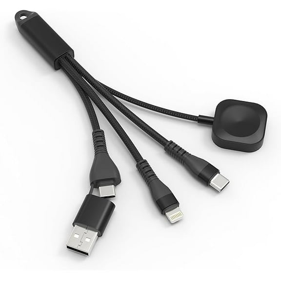 YJJSKEJI Short Apple Watch Charger 60W - 3in2 Multi Charging Cable with Apple Watch Short Fast Charging Cable for iWatch Ultra/SE/10/9/8/7/6/5/4/3/2/1/iPhone16/15/14/13/12/11/Pad/Pod/Galaxy/Android
