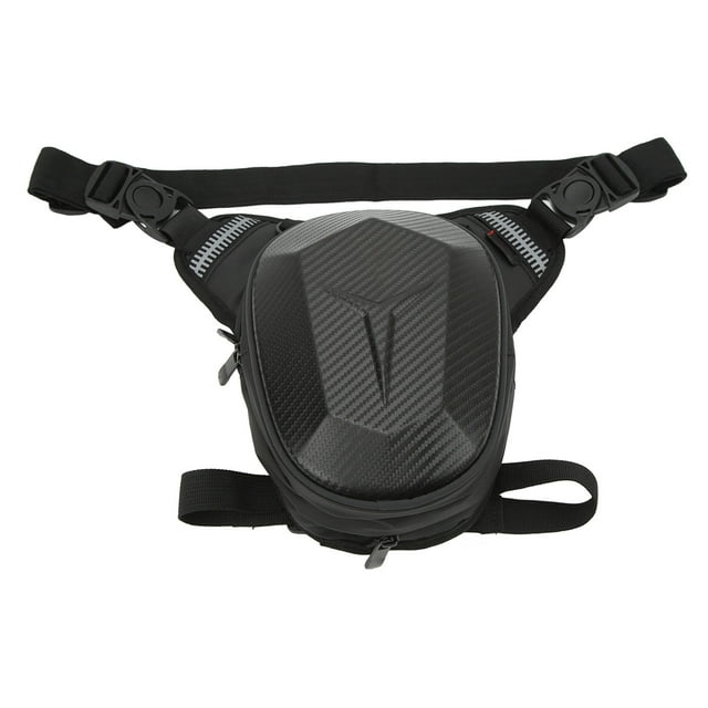 Tactical Motorcycle Drop Leg Bag - Molle Compatible Weatherproof Pack with Reflective Strip, Adjustable Thigh Strap for Riding Airsoft Hunting