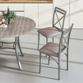 thumbnail image 5 of VECELO 5-Piece Dining Table Set, Modern Faux Marble Table and 4 Upholstered Chairs Set for 4, Round Dining Room Table Set for Small Space, Breakfast Nook, Apartment, Gray, 5 of 12