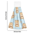 thumbnail image 3 of Blue Plaids Cute Bears Brown Clouds Hanging Towels with Loop Hand Towels Nylon Fastener Tape Design Dish Cloths 2 Pieces, 3 of 7