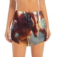 thumbnail image 2 of KLL Ferocious Dragon Fury Pattern Shorts Women,Athletic Shorts High Waisted Running Shorts Pocket Sporty Short Gym Elastic Workout Shorts-X-Large, 2 of 7