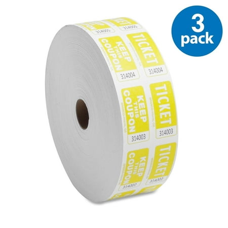 (3 Pack) Sparco, SPR99270, Roll Tickets, Yellow