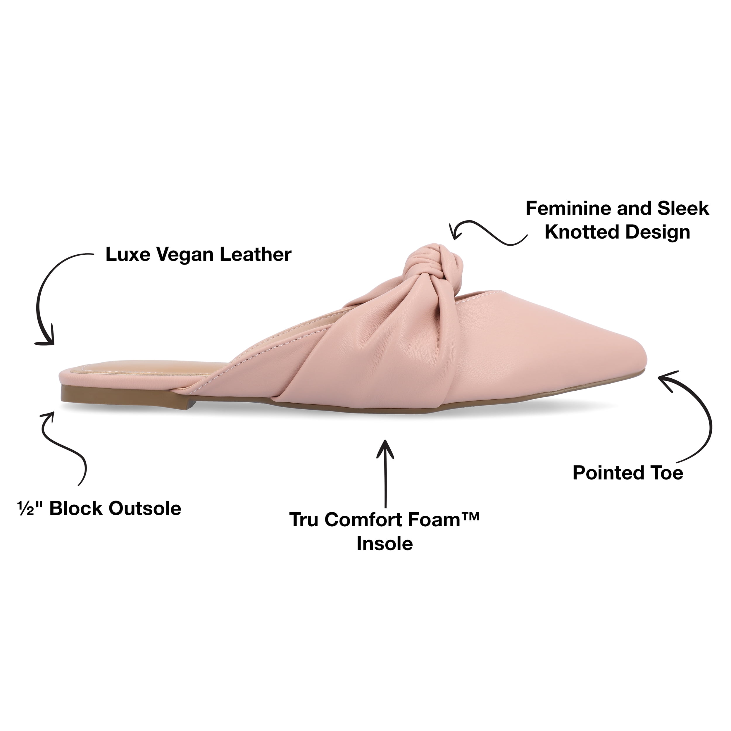 Journee Collection Womens Salinn Tru Comfort Foam Mules Slip On Pointed Toe Flats