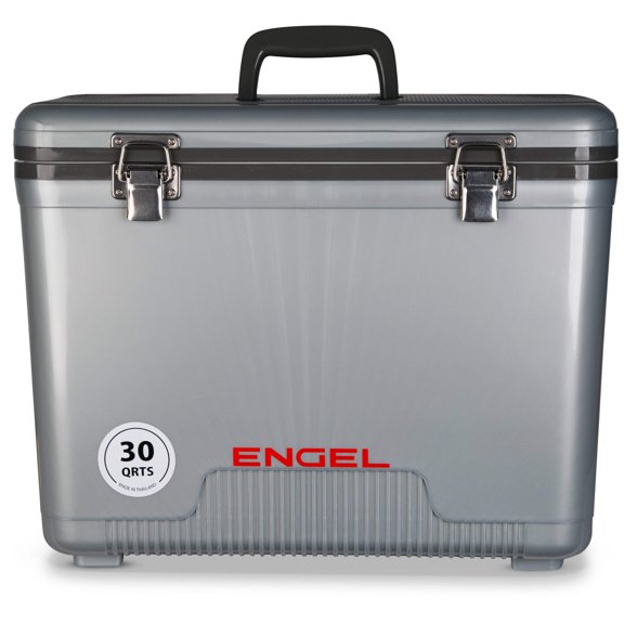 Engel 30 Quart 48 Can Leak Proof Odor Resistant Insulated Cooler Drybox, Coral