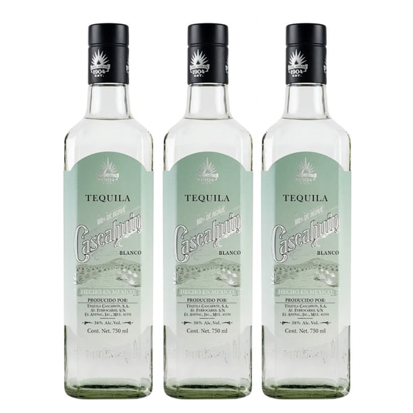 Tripack Tequila Artesanal Cascahuín Blanco 750 Ml Cascahuín Tequila Blanco