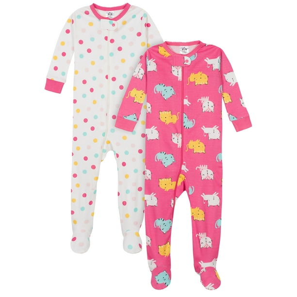 Gerber Gerber Baby & Toddler Girls Snug Fit Cotton Footed 1pc Pajamas