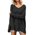 thumbnail image 2 of Lilgiuy Women V-neck Fashion Knit Solid Color Charming Pullover Sweater Outwear, 2 of 5