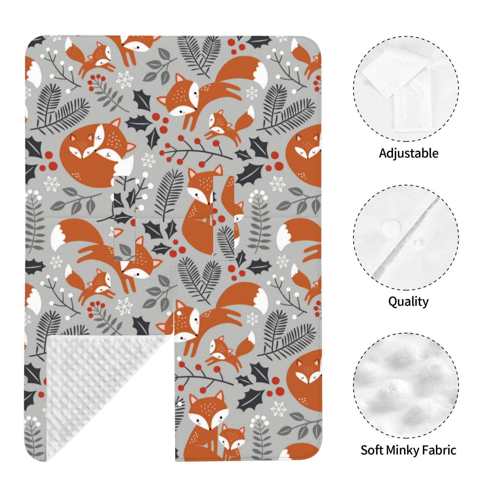 Car Seat Cover Baby - Vintage Blue Fox Family A Breathable Infant Car Seat Cover for Baby Carseat, Lightweight Comfort Baby Essentials Must Haves Newborn Stuff for Girl Boy