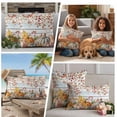 thumbnail image 5 of Fall Brown Eucalyptus Outdoor Waterproof Pillow Covers, Thanksgiving Pumpkins Farmhouse Wood Decorative Square Throw Pillowcase Sofa Cushion Sham for Patio/Couch/Chair, 18"x18" 2 Pack, 5 of 8