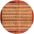 thumbnail image 1 of Ahgly Company Indoor Round Abstract Orange Modern Area Rugs, 4' Round, 1 of 4