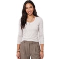 thumbnail image 3 of Emmalise Women's Basic Long Sleeve Crew Neck Casual T-Shirt, Oatmeal, 3 of 7