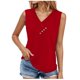 thumbnail image 2 of Camiseta y camiseta sin mangas de cuello en V de color liso para mujer: versátil para combinar con otras prendas, corte holgado, transpirable, 2 of 4