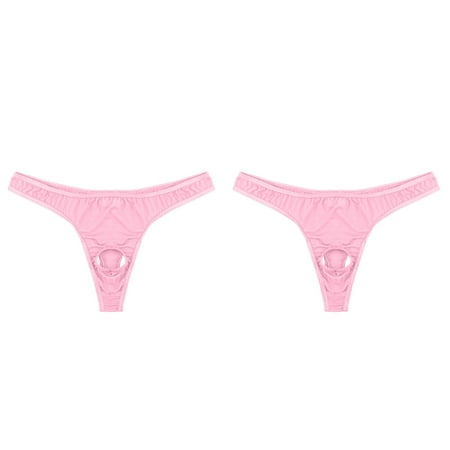 2 Pack Mens Lingerie Micro Thong Bikini Front Hole Underwear Underpants Sheer Lingerie Dress for Women Bridal Underwear for Bride Silk Stockings for Women with Bows plus Size Satin Lingerie for Women