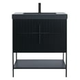 thumbnail image 3 of Fine Fixtures Serenity 30 in. W x 18 in. D x 33.5 in. H Bathroom Vanity in Black Matte with Black Gel Coated Thick Edge Top with Black Hardware, 3 of 6