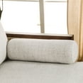 thumbnail image 3 of Furniture of America Indingham Modern Adult Fabric Cushioned Sofa, Beige and Walnut, 3 of 6