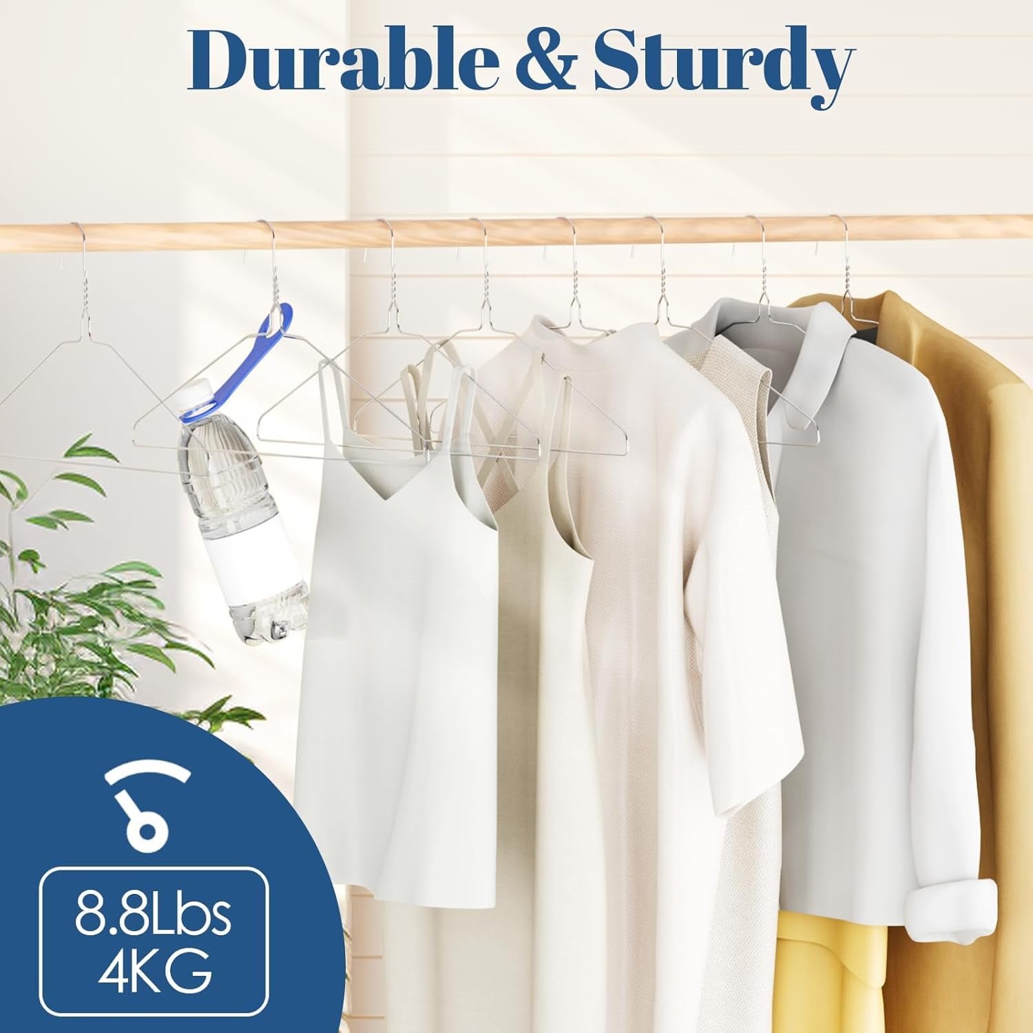 SPECILITE 18in Wire Metal Clothes Hangers Bulk 100 Pack, Space Saving, Ultra Thin for Large Size Suits, Coats, Silver
