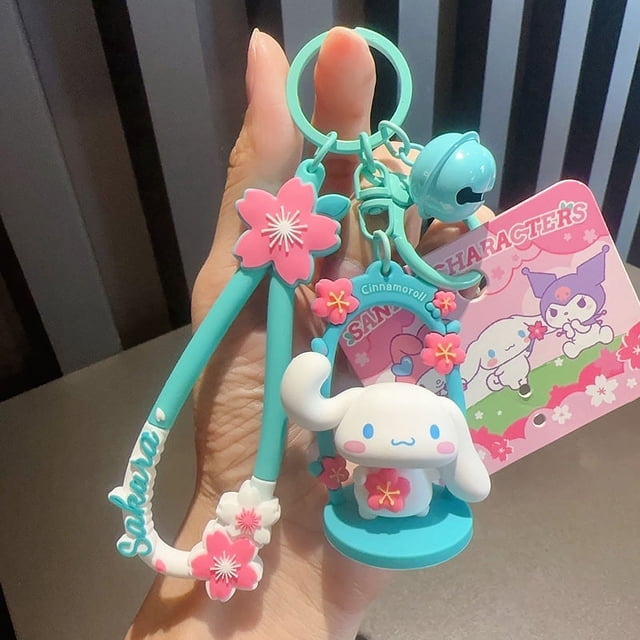 Cartoon Genuine Sanrio HelloKitty Kulomi Projection Camera Pendant Plush Big Ear Dog Keychain Female