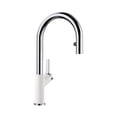 thumbnail image 1 of Urbena Pull-Down Dual-Spray Kitchen Faucet - Chrome/White, 1 of 5