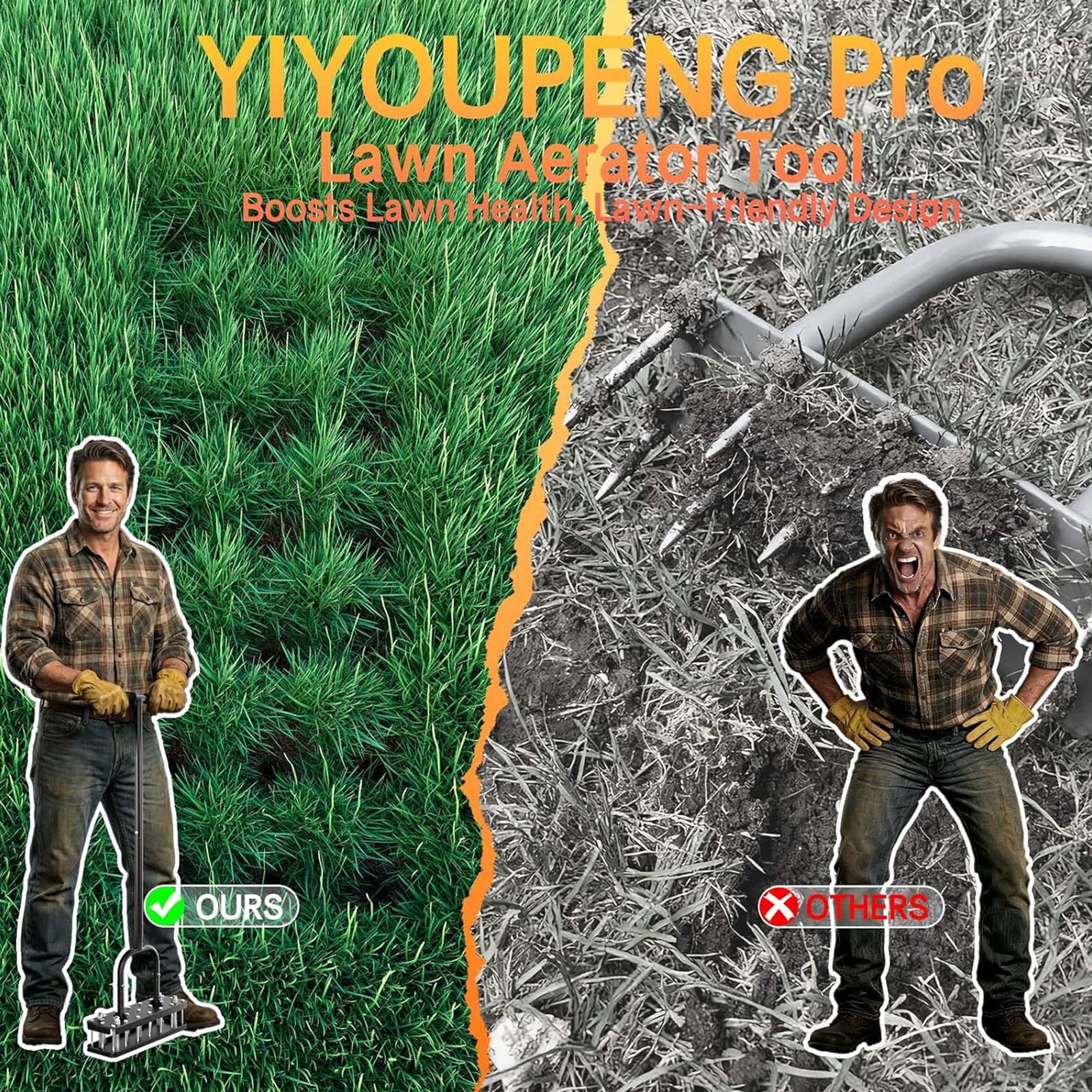 Sturdy Manual Garden Aerator With Rust Resistant Layer For Ground Penetration And Outdoor Maintenance