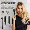 thumbnail image 2 of 3Pcs/Set Hair Styling Comb Kit with Double-side Edge Control Teasing Bristle Brush Rat Tail Women Comb Back Brushing Combing Braiding Slicking Styling Brush, 2 of 8