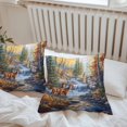 thumbnail image 7 of Waterproof Throw Pillow Covers Set of 2, 26x26 Inch Autumn Deer Decorative Pillowcases Outdoor Pillow Slip Cushion Covers Set for Couch Tent Farmhouse Elk River, 7 of 7