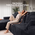 thumbnail image 4 of 106" High Backrest Sectional Sofa&Couch, L-Shape Sectional Sofa Convertible Left or Right Chaise, Cloud Corduroy, Boneless Couches Comfortable for Living Room, Dark Grey, 4 of 10
