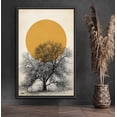 thumbnail image 2 of HFDF Canvas Print Wall Art Tree with Branches Under Shining Sun Abstract Wilderness Digital Art Modern Art Rustic Scenic Multicolor for Living Room, Bedroom, Office - Black 12x16inch Framed, 2 of 5