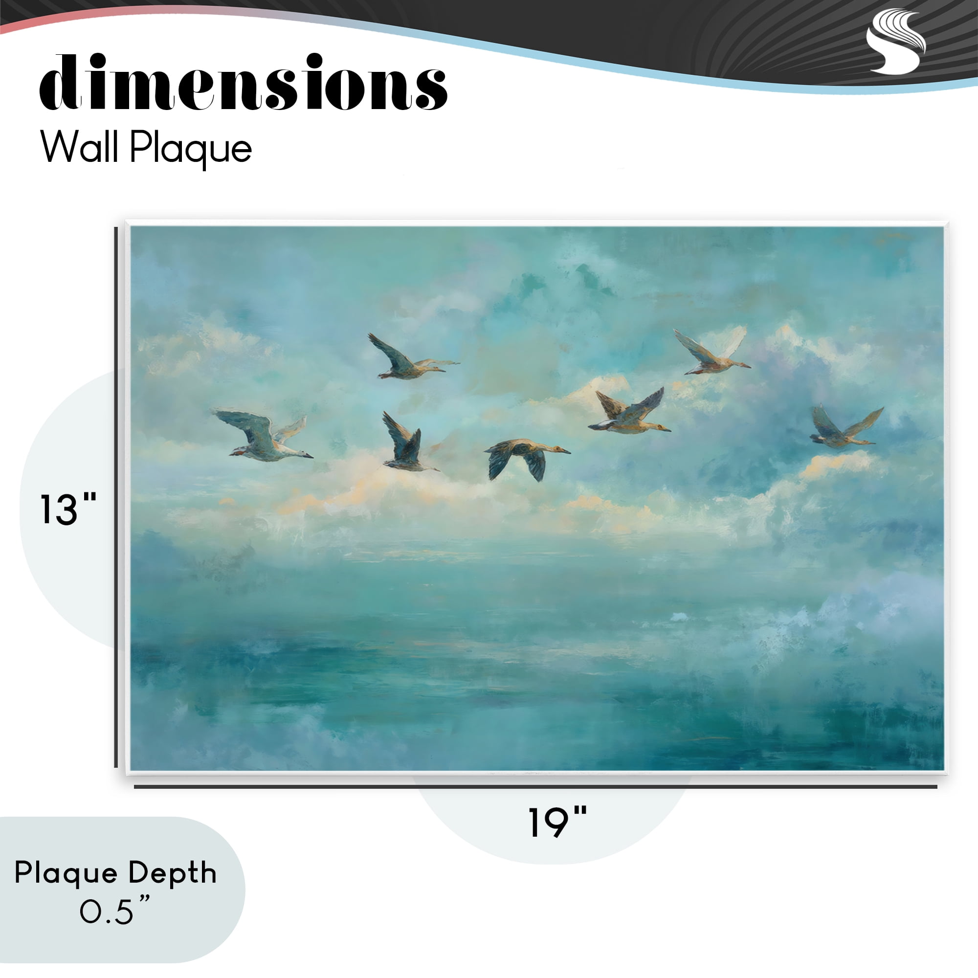 Stupell Industries Blue Skies Geese Wall Plaque Art, design by Petal Prints Design