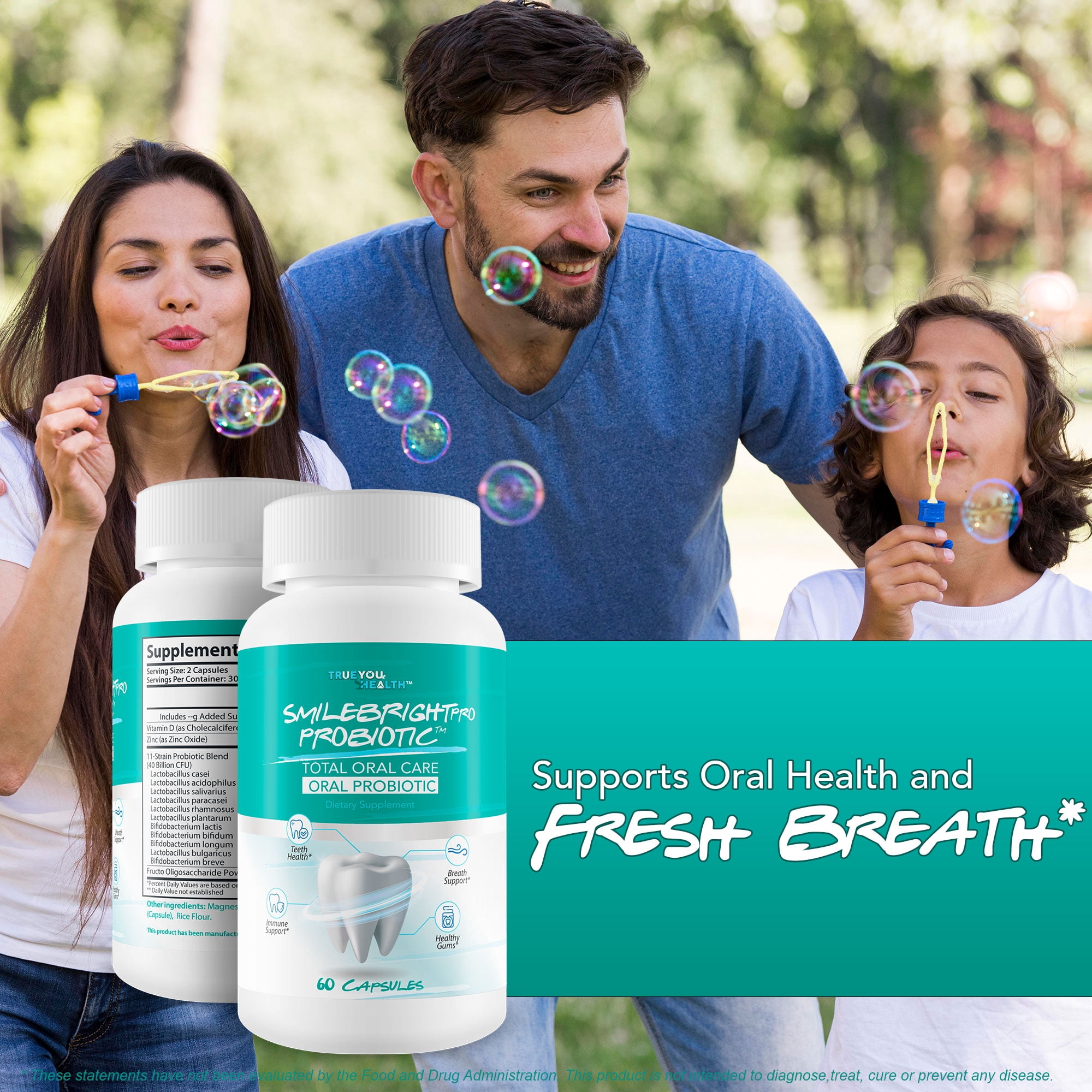 Smile Bright Pro - Our Best Total Oral Care Oral Probiotic - Oral Probiotics for Mouth Bad Breath - Gum Health Probiotics for Teeth Probiotic - Oral Probiotics for Dry Mouth Oral Health Probiotics