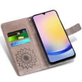 thumbnail image 3 of Asuwish Compatible with Samsung Galaxy A25 5G Wallet Phone Case and Tempered Glass Screen Protector Flip Credit Card Holder Stand Mandala Flower Cell Cover for A 25 25A SM-A256U Women Men Gray, 3 of 8