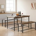 thumbnail image 4 of 2024 New Kitchen Table with Benches, Dining Table Set for 4, Rectangular Dining Room Table Set with 2 Sturdy Benches, 3 Piece Kitchen Table Set for Small Space, Apartment, Studio, 4 of 8