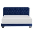 thumbnail image 3 of Modern Velvet Upholstered 78" King Bed in Blue, 3 of 7