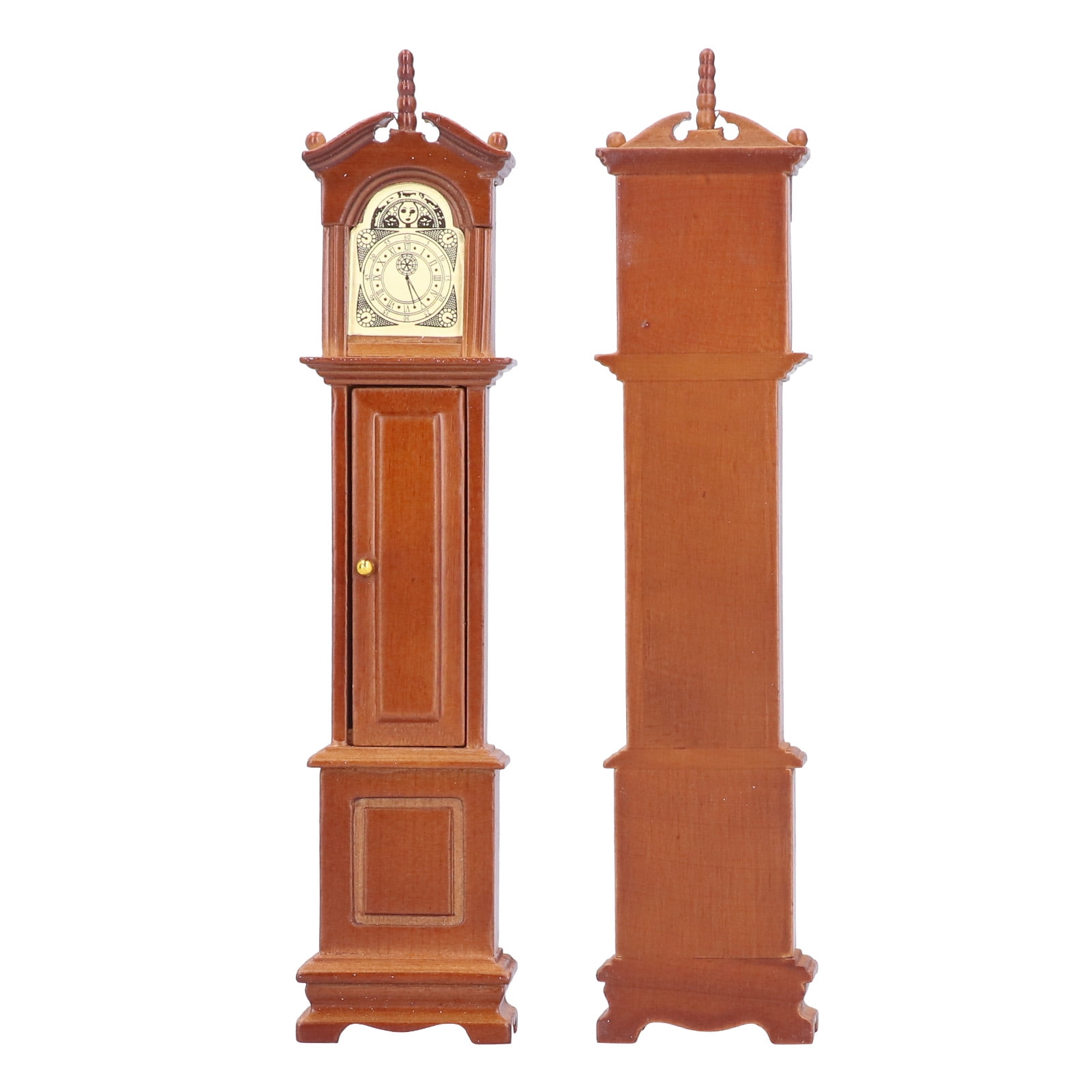 Khall 1/12 Dollhouse Miniature Grandfather Clock Wooden Mini Model