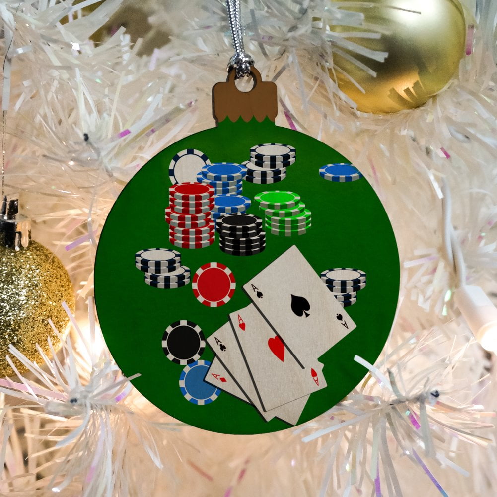 stomach ache Meaningful concept Poker Aces Cards Chips Gambling Wood Christmas Tree Holiday Ornament -  Walmart.com