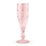 Weddingstar Vintage Style Pressed Glass Flute In Blush Pink
